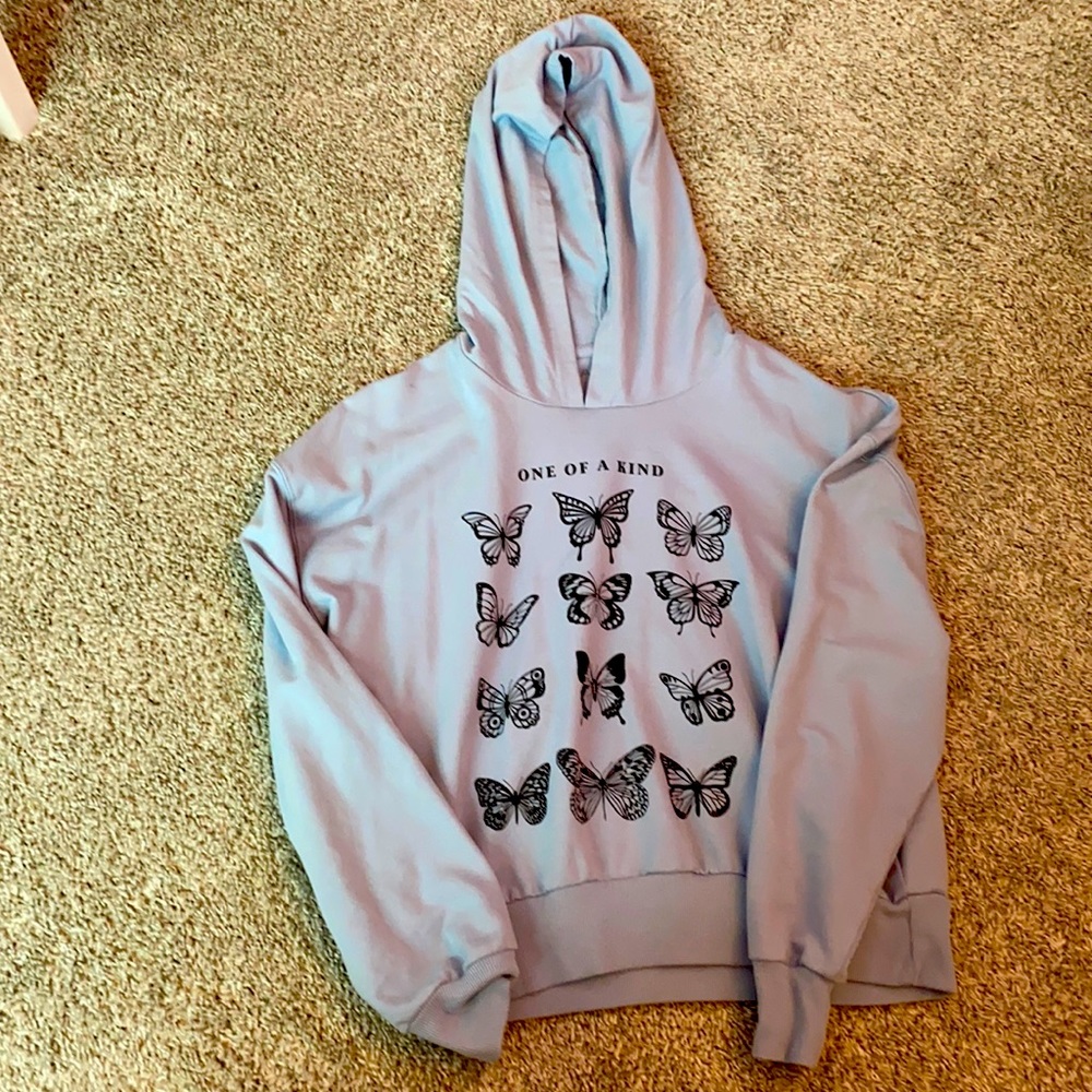 Light Blue Butterfly Hoodie